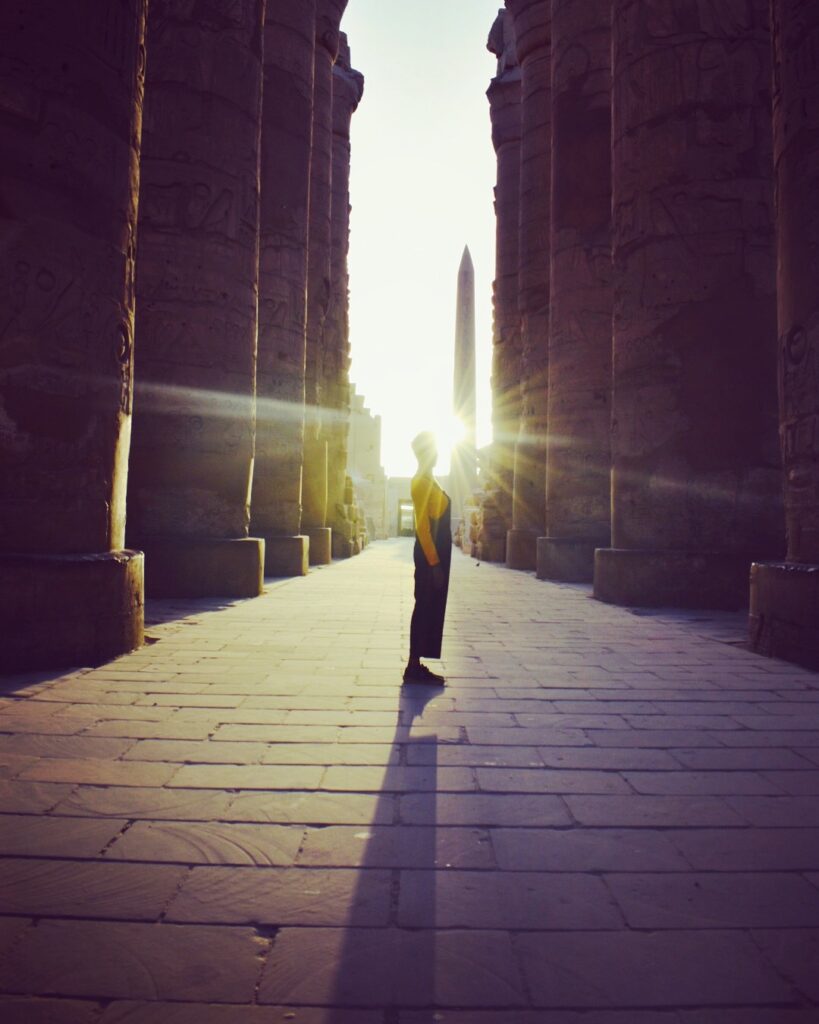 Luxor to Aswan Itinerary - sun rising at Karnak Temple