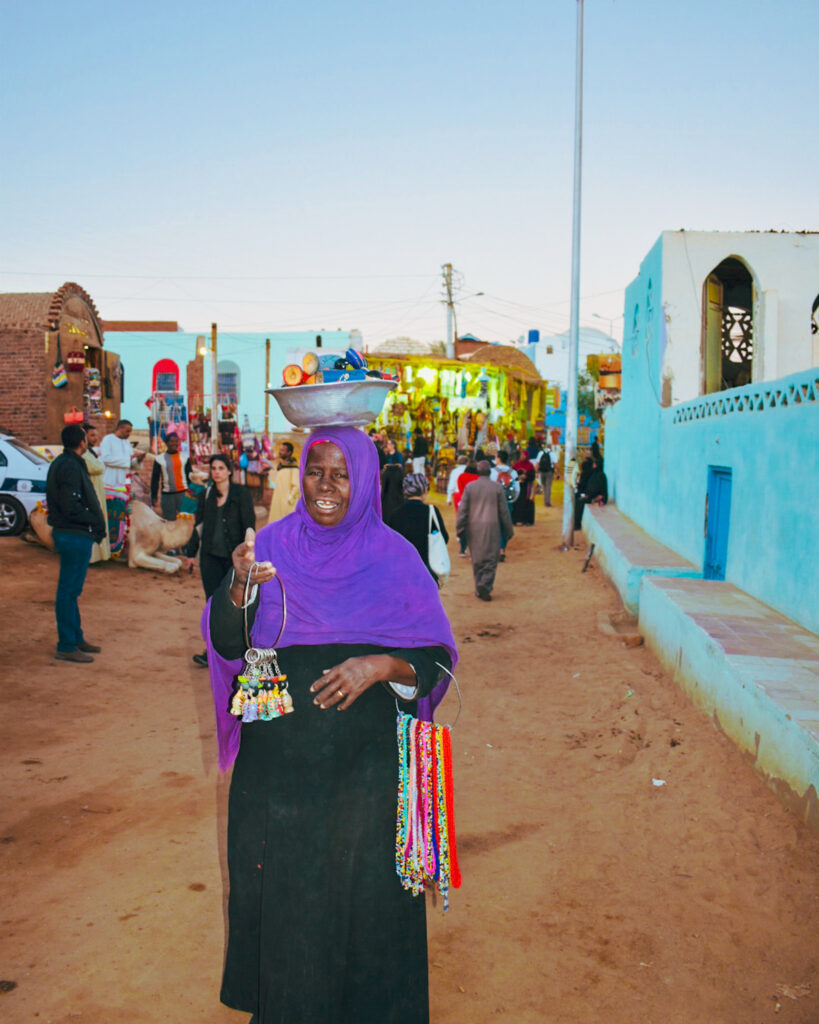 Nubian lady selling handmade crafts in the Nubian Village Market