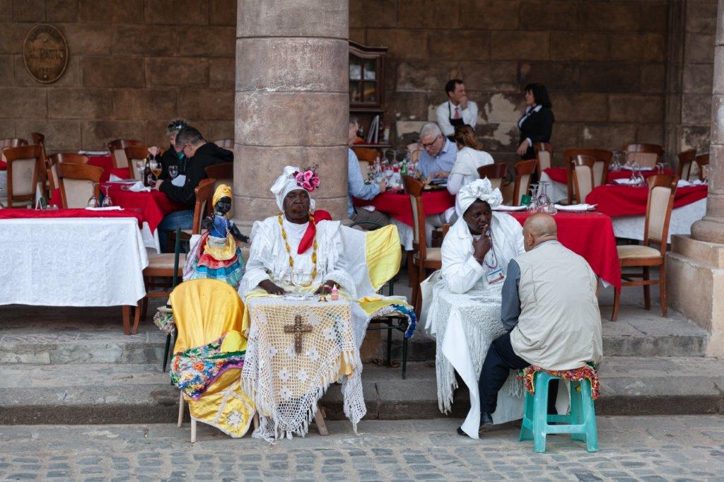 Cuban Santería practitioners on Plaza de la Catedral