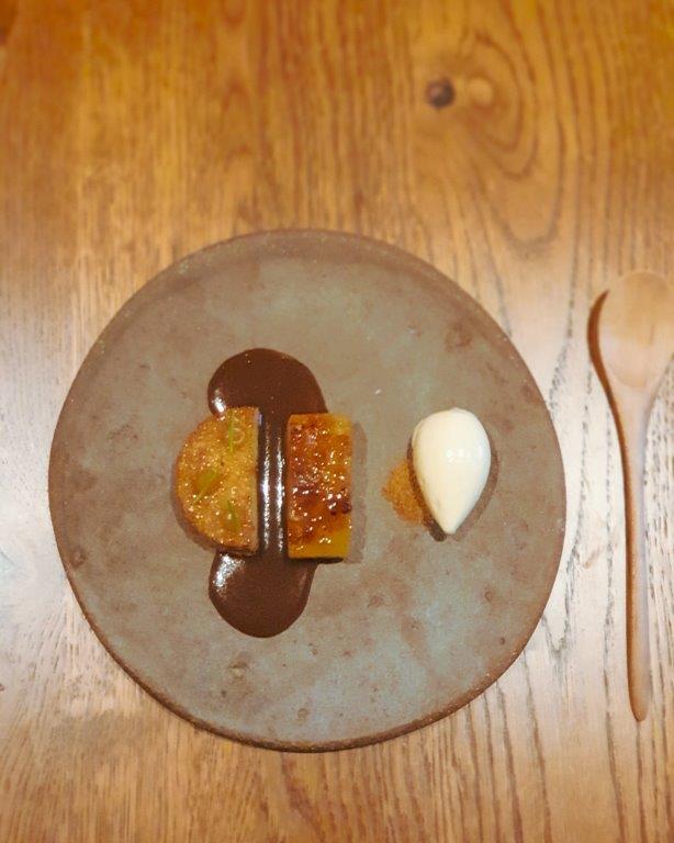 Akoko - Caramelised Agege, grilled pineapple, Iru Miso Ice-cream and brioche with ginger